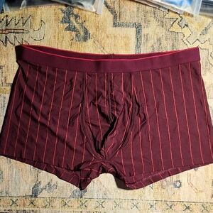 H&M Men's Burgundy and Red Pinstripe Boxer Briefs Stretx